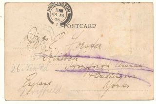 Postcard RPPC Hong Kong Club China undivided back posted 1905 2