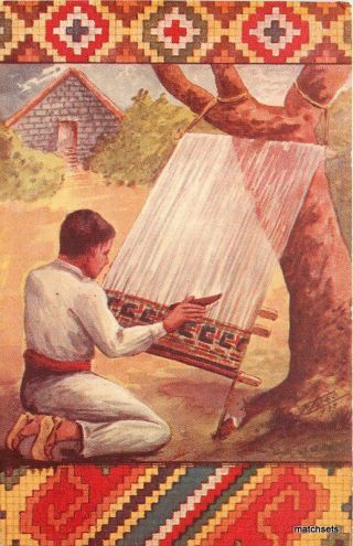 1940 Mexico Native Rug Weaver Occupation Artist Impression Federico Liebig