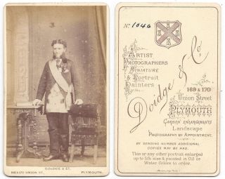 Cdv Victorian Man Wearing Masonic Regalia Carte De Visite By Doidge Of Plymouth