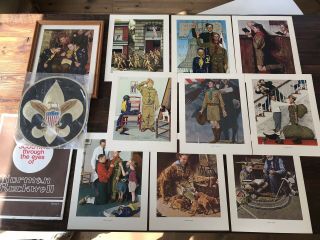 Norman Rockwell Art Vintage Boy Scouts Through The Eyes 10 Prints,  Vtg Decal