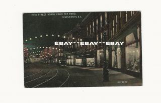 Charleston Sc King Street North From The Bend Circa 1912 Postcard