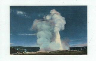 Antique Natl Pk Post Card Ynp Yellowstone National Park Old Faithful Geyser