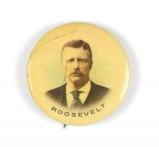 Scarce Teddy Theodore Roosevelt Celluloid Political Campaign Pinback Button 1900