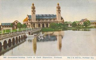 1905,  Lewis And Clark Expo,  Portland Or,  Government Bldg,  Old Postcard