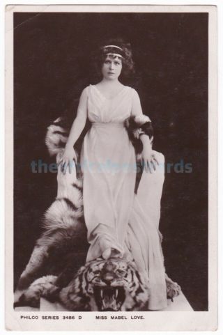 Edwardian Stage Actress And Dancer Mabel Love In Costume.  Rotary Postcard