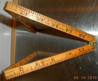 Vintage Boxwood Folding Ruler Made In Canada 24 " No.  68 Ae