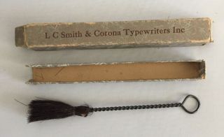 Antique L.  C.  Smith & Corona Typewriter Bristle - Metal Brush 6 " - Cleaning