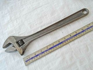 Vintage 15 " Bahco Of Sweden No:0674 Adjustable Crescent Wrench Old Tool