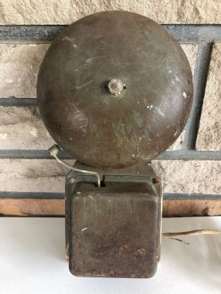Vintage Antique Metal School Telephone Fire Alarm Bell