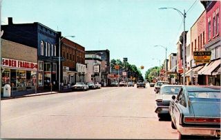 Fremont Michigan Main Street Ben Franklin Rca Victor Radio Tv State Bank 1960s