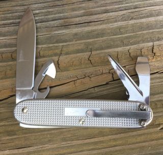 Victorinox Swiss Army Pioneer Knife Silver Alox Deep Carry Clip No Keyring 3