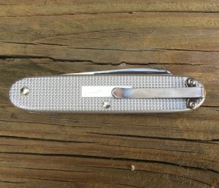 Victorinox Swiss Army Pioneer Knife Silver Alox Deep Carry Clip No Keyring 7