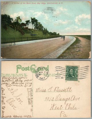 Brooklyn N.  Y.  Bay Ridge Shore Road 1907 Antique Postcard