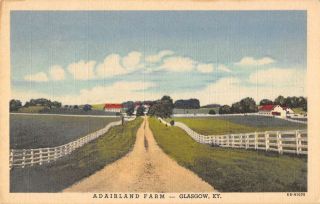 Glasgow Kentucky Panoramic View Adairland Farm Linen Antique Pc Za441572