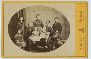 Cabinet Photo Of Large Family From The Isle Of Man By Lewis Of Douglas