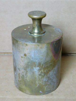 Vintage Large Brass Mercantile Apothecary Balance Scale Weight 2 Kilo