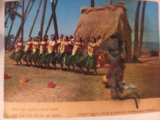 Vintage Hawaii Moving Hula Dancer Mechanical Postcard