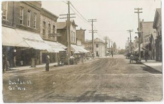 C 1910 Photo Wisconsin Rapids Wi Wood County Donald Street Signs,  Stores Rppc