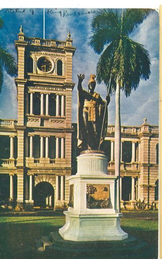 Honolulu,  Hawaii - King Kamehameha - Judiciary Building - (statue - 580)