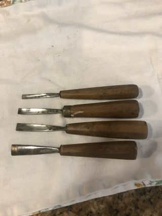S.  J.  Addis Early Set Of 4 Graduating Carving Gouges.