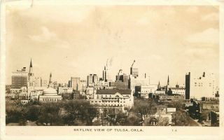 1940 Sky View Tulsa Oklahoma Rppc Real Photo Postcard 35