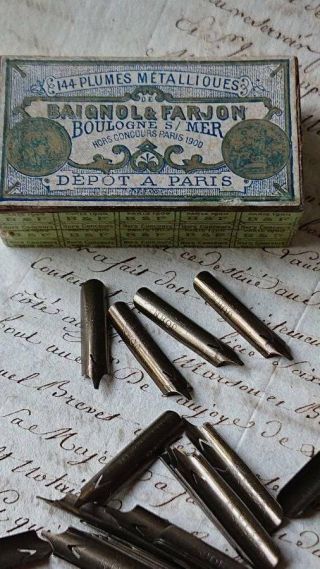 46 Antique Pen Calligraphy Nibs John Mitchells In Baignol Paris Box C1900