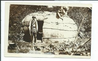 Cass Lake Mn Minnesota Rppc Postcard Native American Indian Chief Song De Ge Sig