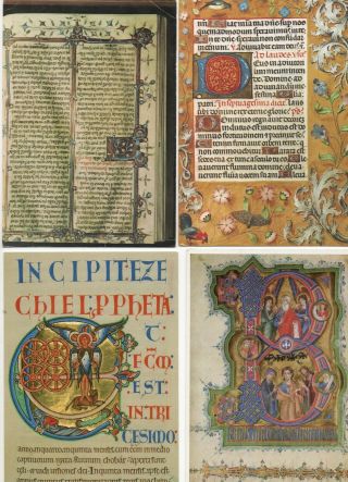 40 Postcards: Medieval Illuminated Manuscripts Caligraphy