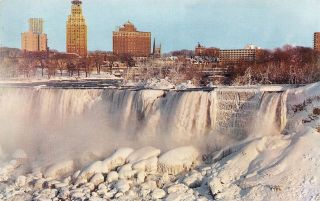 C22 - 1851,  American Falls In Winter,  Niagara Falls,  Ny. ,  Postcard.