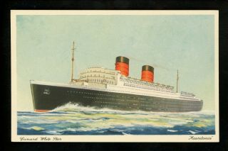 Ship Postcard Rms Mauretania Cunard White Star Line Ocean Liner