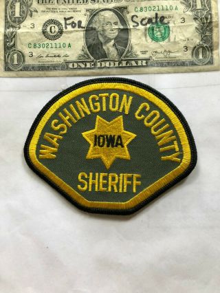 Washington County Iowa Police Patch (sheriff) Un - Sewn In Great Shape