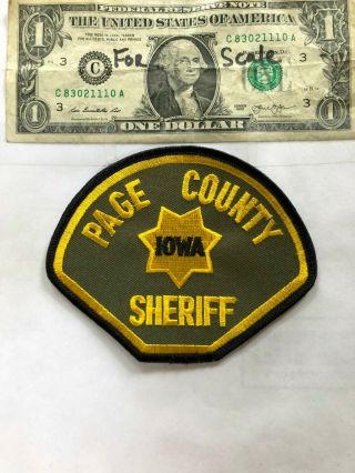 Rare Page County Iowa Police Patch (sheriff) Un - Sewn In Great Shape