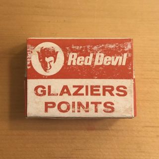 Vtg 2 Oz Box Red Devil Diamond Glazier Points No.  20 Nos