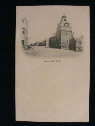 Vintage Town Hall Crail Fife George Washington Wilson Undivided Back Postcard