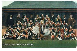 Scotland - Cpc - The Stonehouse Prize Pipe Band,  South Lanarkshire,  C1910