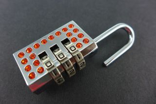 Mini Padlock 3 Dials Combination lock in Sun Gem stone 2