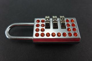 Mini Padlock 3 Dials Combination lock in Sun Gem stone 3