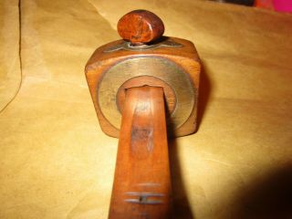 Antique Vintage 19th C Wood & Brass Scribe Marking Gauge 5