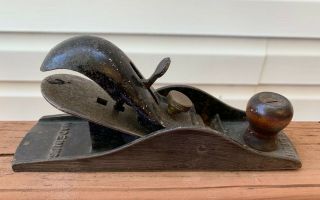 Vintage Cast Iron,  " Shelton " Block Plane,  7 1/8 " X 2 " Sole,  Wood Front Knob,  Usa