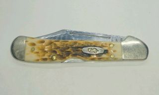 Case Xx 61749l Ss Mini Copperlock Amber Bone