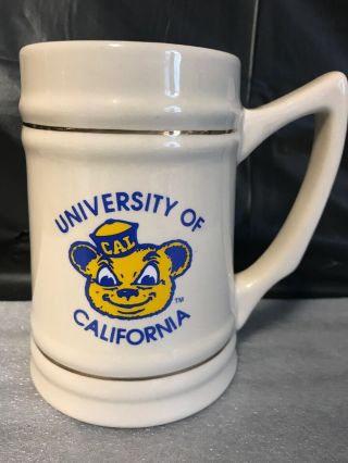 Rare Vintage University Of California Berkeley Cup Stein Mug Cal Bears Oski