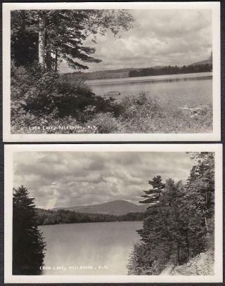 Hillsboro,  Nh Pre - 1920 (2) Rppc Scenic Views Of Loon Lake Photo Postcards