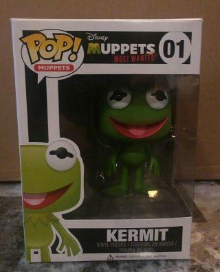 Funko Pop Disney Muppets Most Wanted Kermit The Frog 01 Vaulted With Protector