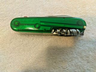 Vintage Victorinox GREEN SPARTAN 1.  7804.  T4 Pocket Knife With Lite In The Box 5