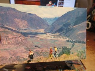 Other Old Postcard South America Peru Valley Of Pisac Mountain Women Sheep
