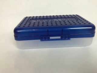 Spacemaker Pencil Box Dark Blue & Frosted Vintage 90 ' s Plastic Storage Case 2