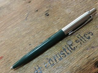 Vintage Dark Green Stainless Steel Brass Threads PARKER Jotter Ballpoint Pen US 2