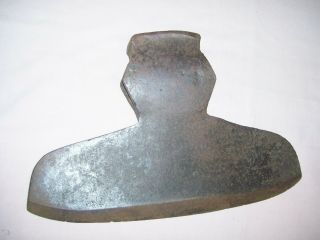 Antique Cast Steel Broad Hewing Axe Large Blade 13 1/2 Inch Marked