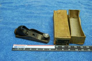Vintage Stanley No.  60 1/2 Low Angle Block Plane Small Woodworking Tool W/box