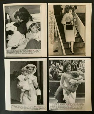 1961 - 63 Jacqueline Jackie Kennedy Jfk Jr Caroline Ap News Press Photos